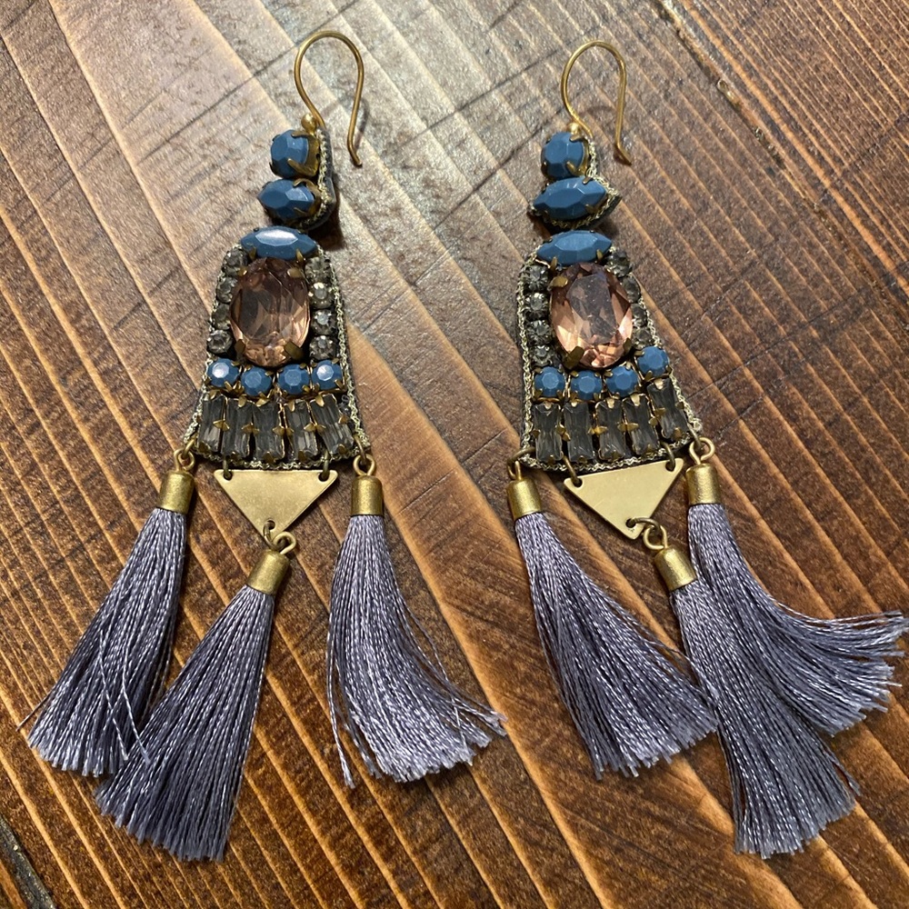 Stella & Dot Fringe and Jewel Earrings